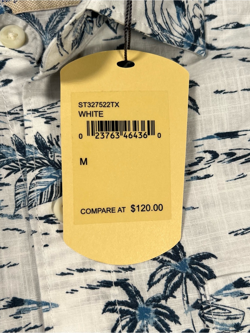 New Tommy Bahama Hawaiian Shirt All Over Print ST327522TX Men's M White Sailboat - Picture 4 of 7